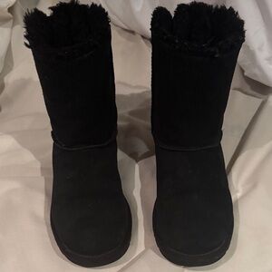 UGG Classic Black Suede Bailey bow boots